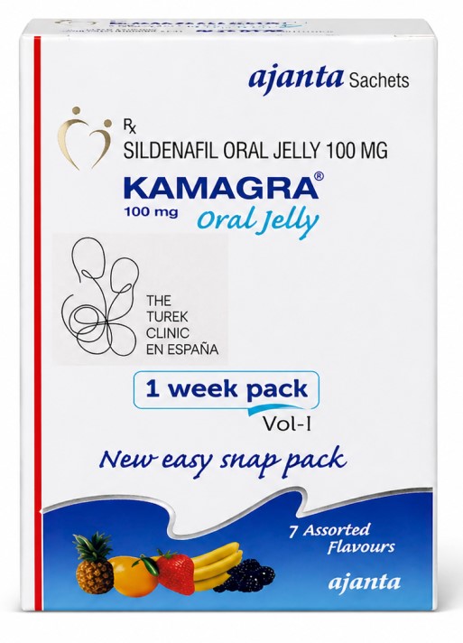 Kamagra Oral Jelly 100 mg Sildenafil Ajanta 7 sobres Kamagra Oral Jelly 100 mg Sildenafil de Ajanta – pack semanal 7 sobres sabores surtidos